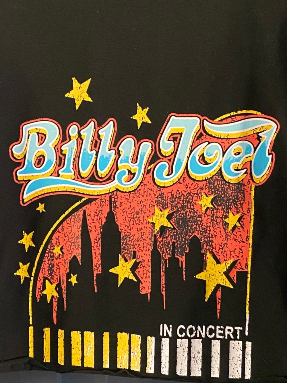 Billy Joel City Night Crop Top Cutoff Boxy T-Shirt Sz Medium New York - Picture 4 of 4